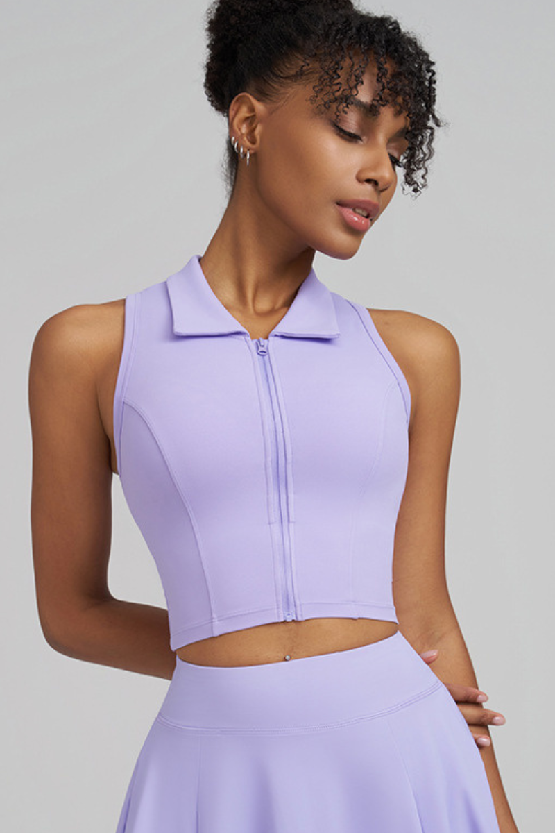 Women's Polo-style sleeveless sport top