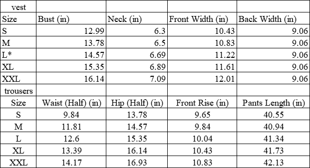 Vest and long pants set