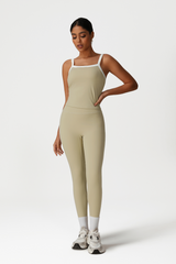 Women High-Waisted Color-Block Butt-Lifting Yoga Set: Vest + 9/10 Leggings