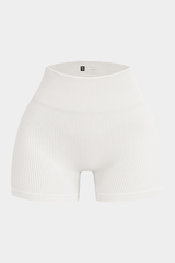 Women's Seamless Ribbed High-Waisted Biker Yoga Shorts