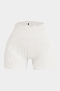Women's Seamless Ribbed High-Waisted Biker Yoga Shorts