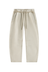 Unisex Fall Fleece Elastic Waist Curved Wide Leg Sweatpants