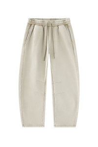 Unisex Fall Fleece Elastic Waist Curved Wide Leg Sweatpants