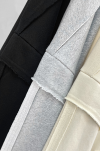 Unisex Fleece Raw Edge Spliced Fake Two Piece Hoodie