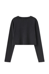 Women's 100% Cotton Washed Cropped Patchwork Cut Sweatshirt