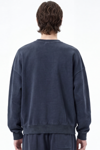 Men's Fall 100% Cotton Streetwear Washed Relaxed Pullover