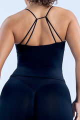 Women's Athletic Twist-Front Cross-Back V-Neck Tank Top