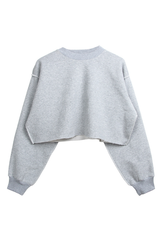 Women Cropped Exposed Seam Sweatshirt