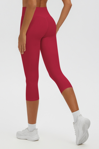 Women's Athletic Brushed High Waist Capri Yoga Leggings