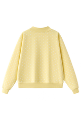 Unisex Fall Cozy Fleece Polka Dot Mockneck Sweatshirt