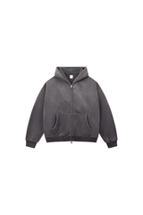 Men's Fleece-Lined Spray-Faded Oversized Hooded Jacket