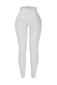 Women High-Waist Ribbed High-Waist Leggings