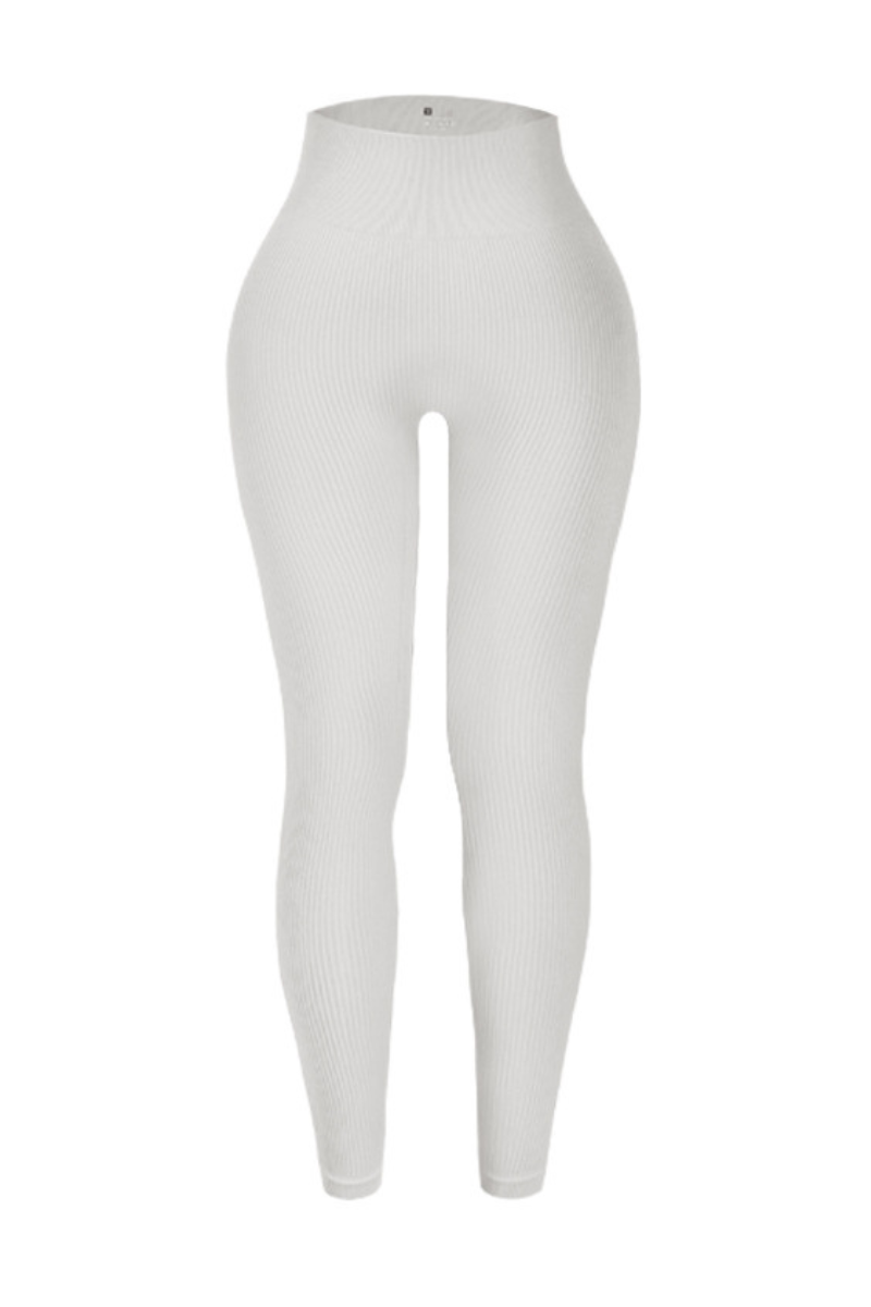 Women High-Waist Ribbed High-Waist Leggings
