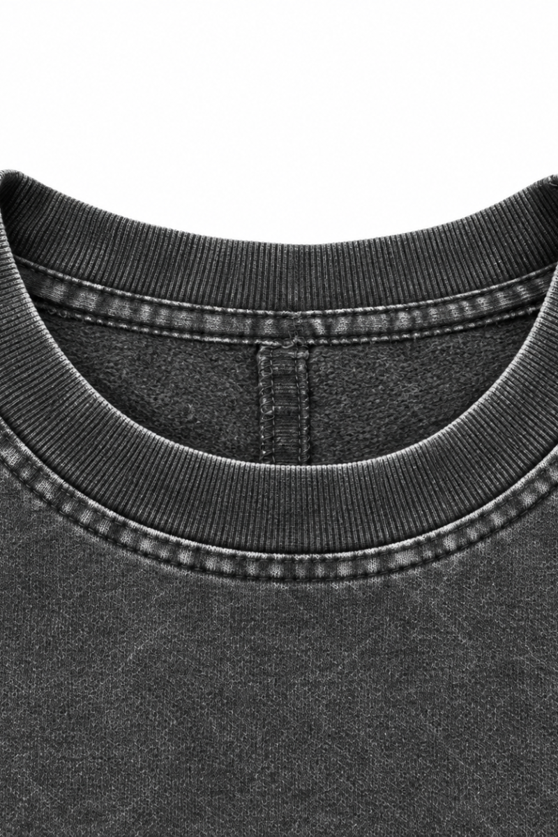 Womens Vintage Washed Cropped Crewneck Sweatshirt