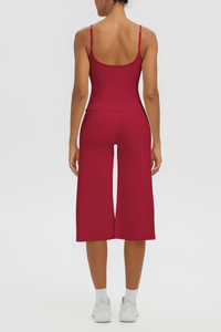 Women's Tank Top & Wide Leg Yoga Cropped Pants Set