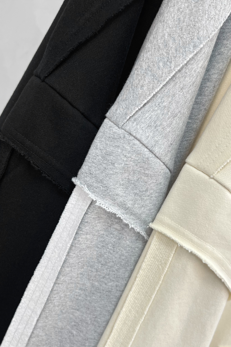 Men's Fleece Raw Edge Spliced Fake Two Piece Hoodie