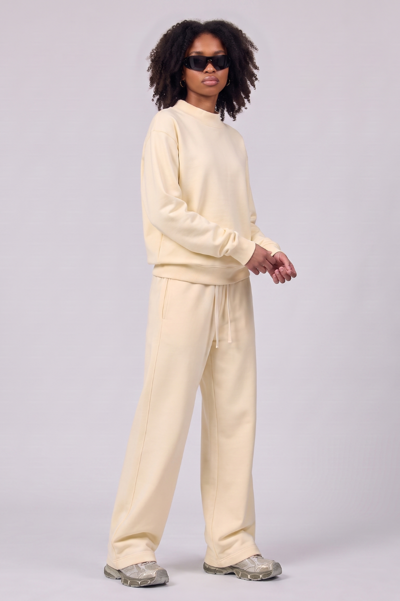 Unisex Fall Fleece Mock Neck Sweatshirt and Sweatpants Sets