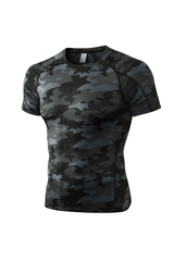 Men's High-Stretch Short Sleeve Camo Print Compression Tee