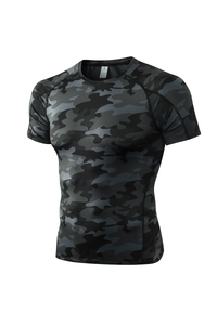 Men's High-Stretch Short Sleeve Camo Print Compression Tee