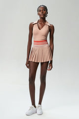 Sports & Fitness V-neck quick-drying tennis skirt two-piece set