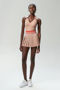 Sports & Fitness V-neck quick-drying tennis skirt two-piece set