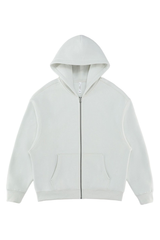 Unisex Fall 350G  Fleece Zip Up Relaxed  Solid Jacket
