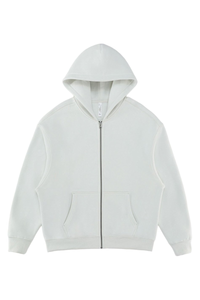 Unisex Fall 350G  Fleece Zip Up Relaxed  Solid Jacket