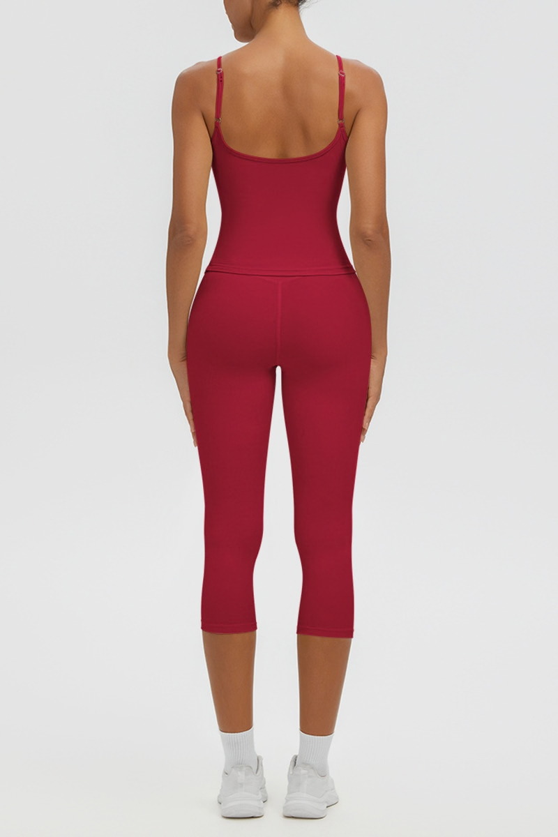 Women's Athletic Tank Top & High Waist Capri Leggings Set