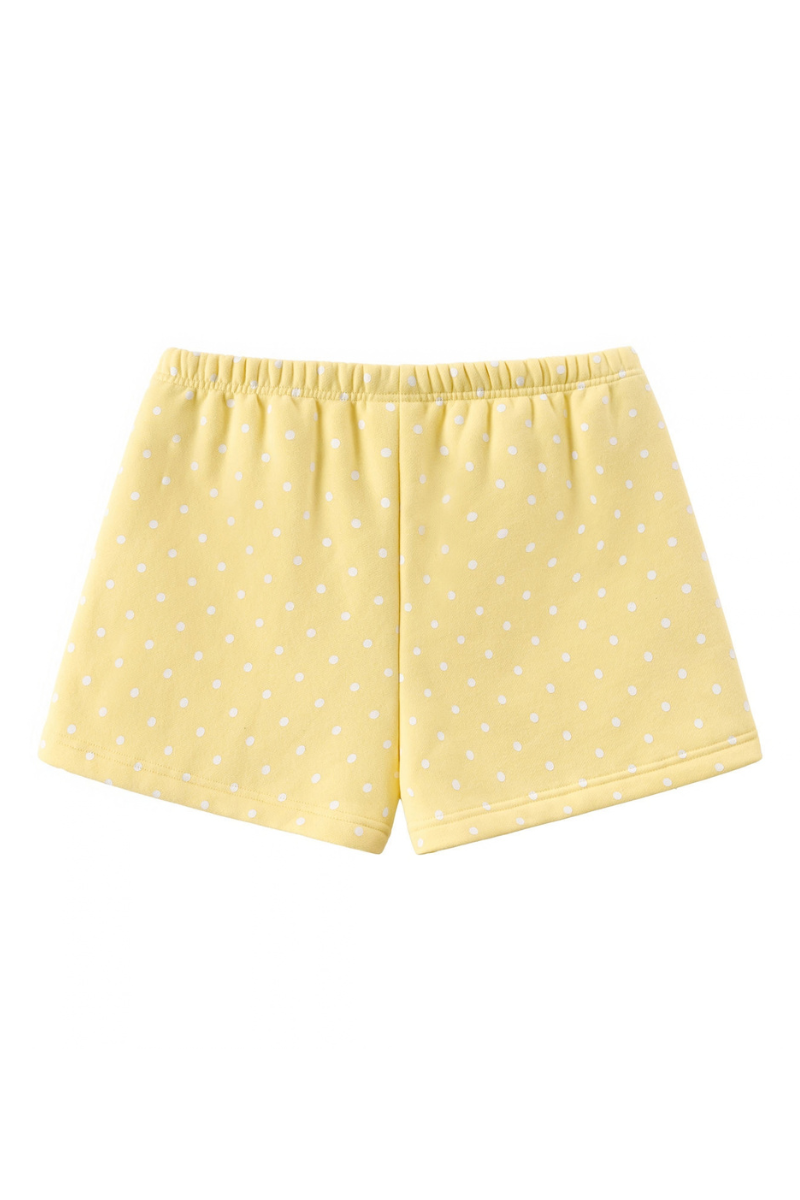 Unisex Fall Polka Dot Elastic Waist Drawstring Casual Shorts