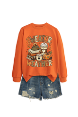 Women's Fall Christmas Cute Pumpkin Letter Print Pullover