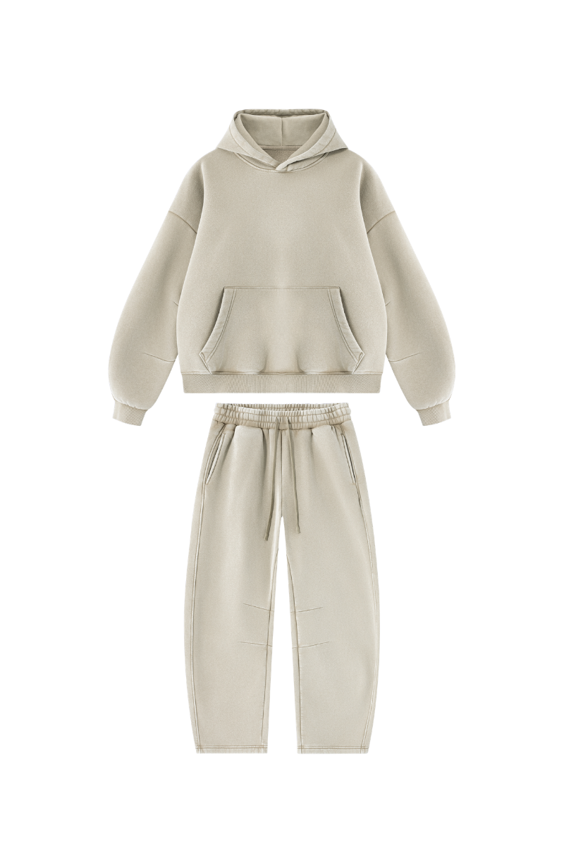 Unisex Fall Fleece Sets:Relaxed Hoodie And Sweatpants