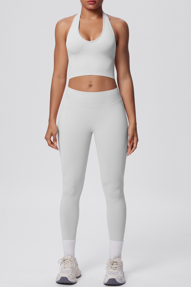 Women's Seamless Set:Halterneck Bra And High Waist Leggings