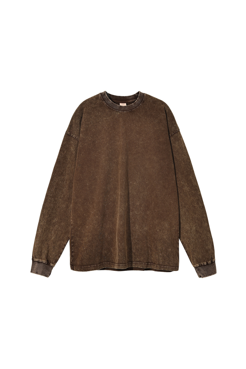Unisex 100% Cotton Fall Vintage Washed Oversized Pullover