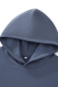 Men's Fall Boxy Cropped Kangaroo Pocket Drop-Shoulder Hoodie