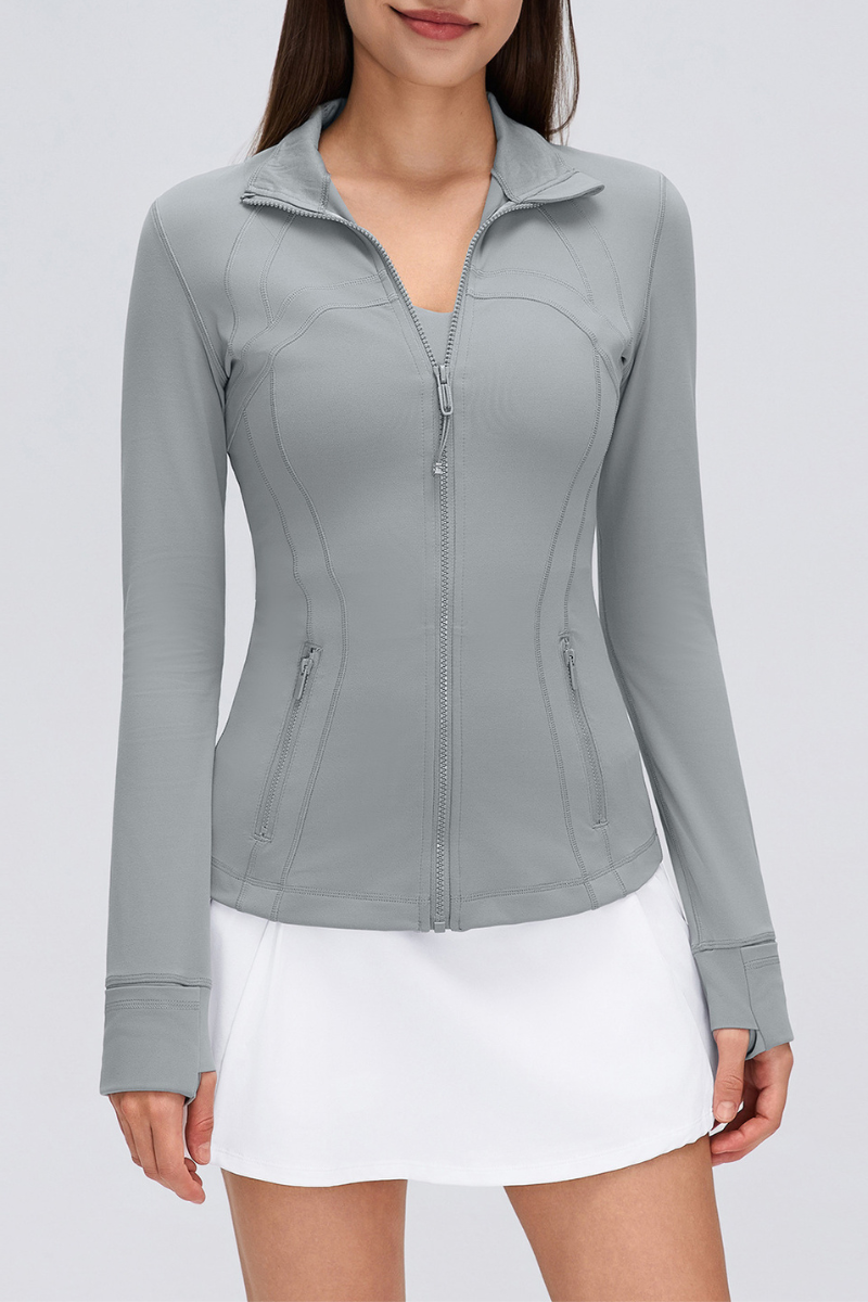 Women's Fall Stand Collar Slim Fit Breathable Sports Jacket