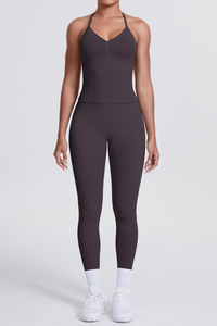 High-Waist Seamless Yoga Set - Halter Neck, Quick-Dry Fitness Outfit