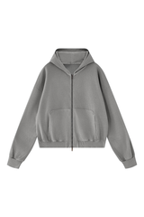 Women's Fall 100% Cotton 360G Boxy Two‑Way Zip Jacket