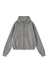 Women's Fall 100% Cotton 360G Boxy Two‑Way Zip Jacket