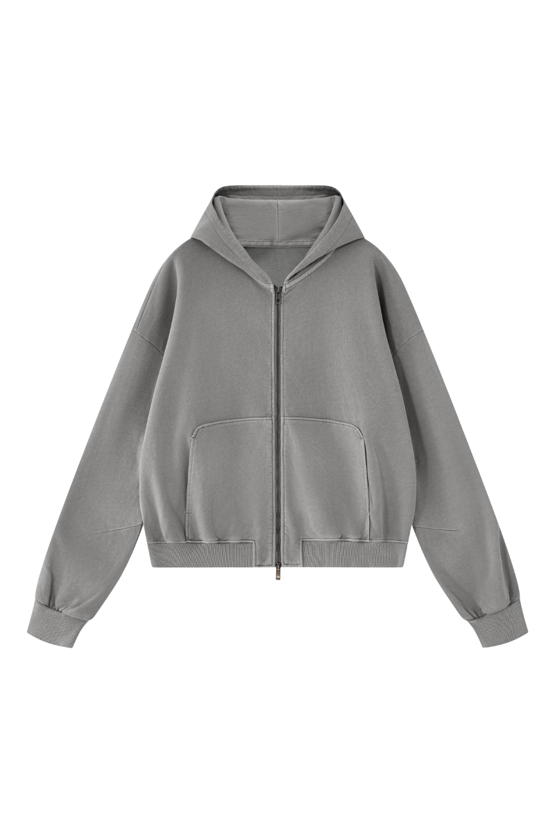 Women's Fall 100% Cotton 360G Boxy Two‑Way Zip Jacket