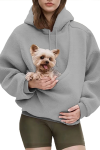 Women's Fall/Winter Fleece Front Large Pet Pocket Hoodie