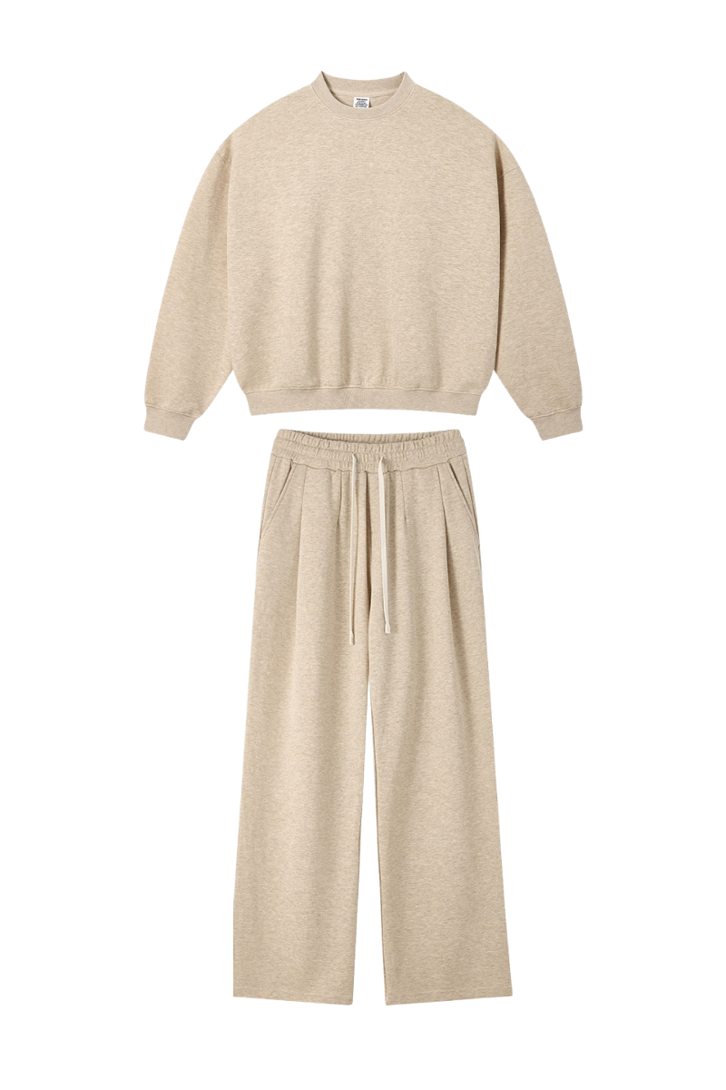 Women's Heavyweight Heathered Sweatshirt And Sweatpants Set