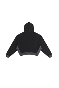 Women's Fall 100% Cotton Contrast-Stitch Boxy Cropped Hoodie