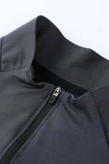 Men's Half Zip Mock Neck Finger Cuffs Long Sleeve Sports Top