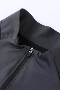 Men's Half Zip Mock Neck Finger Cuffs Long Sleeve Sports Top