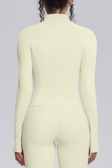 Women's Stand Collar Full Zip Slim Fit Workout Yoga Jacket