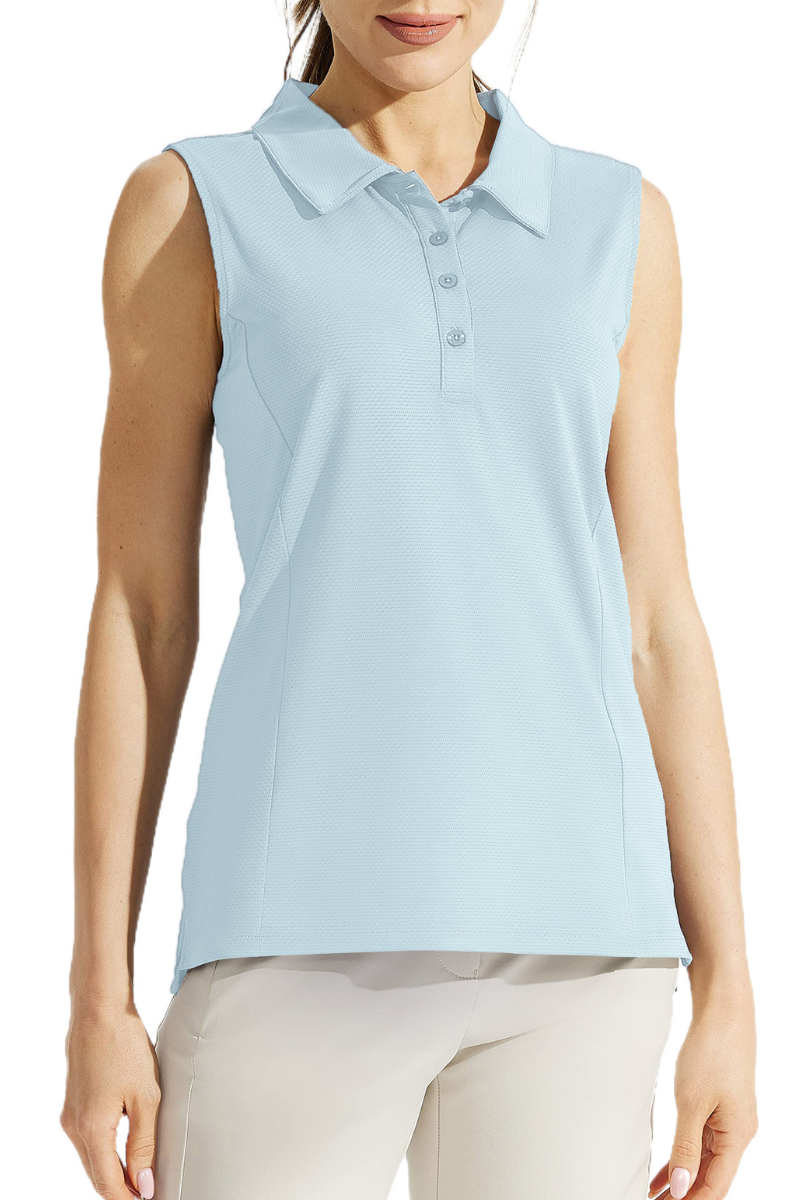 Women's Sleeveless Honeycomb Polo Golf Tennis Athletic Top
