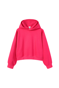 Women's Fall Cropped Relaxed Solid Sports Hoodie