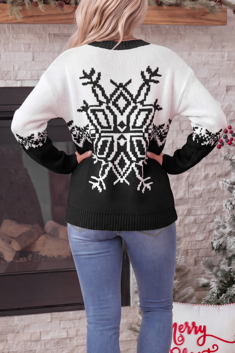 Women's Fall/Winter Christmas Big Snowflake Knit Sweater