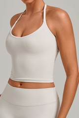 Women’s Athletic Halter Neck Padded Cropped Yoga Tank Top