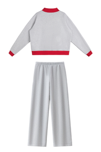 Women's Fall Fleece Mock Neck Sweatsh & Sweatpants Set